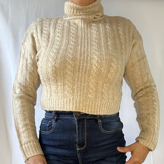 Bella-Oatmeal Pull Over Sweater