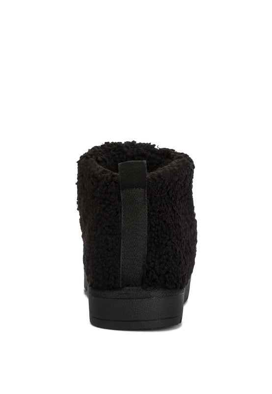 Anatole Fleece Exterior Fluffy Boots - Blue Blitz Boutique